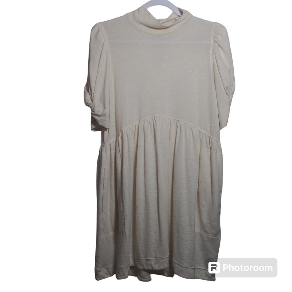 Free People Beach Cream Casual Linen Blend Dress Size M